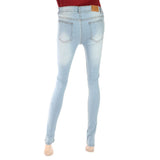 Women's Denim Pant With Bottom Slit Pearls - Light Blue, Women, Pants & Tights, Chase Value, Chase Value