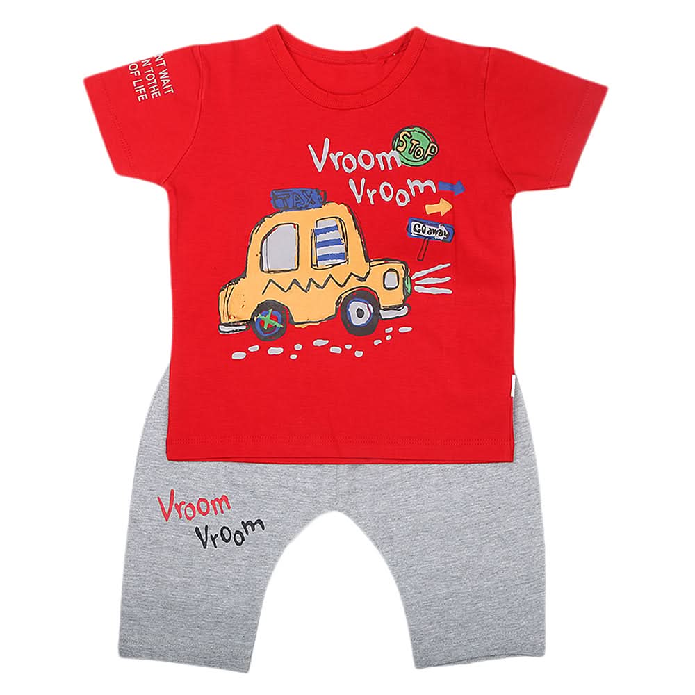 Boys Half Sleeves Short Suit - Red, Kids, Boys Sets And Suits, Chase Value, Chase Value