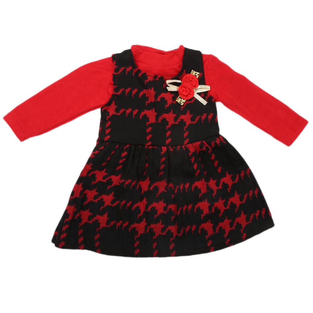 Girls 2Pc Frock - Red, Kids, Girls Frocks, Chase Value, Chase Value