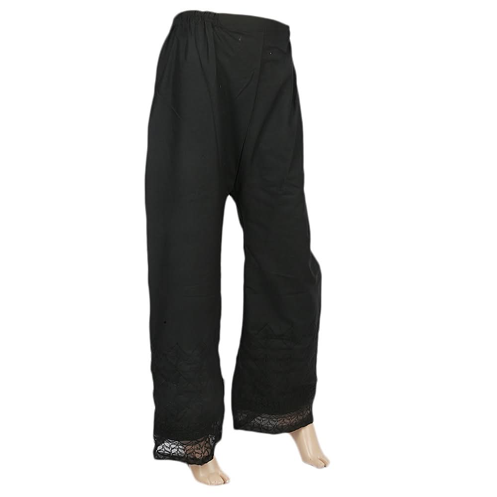 Women's Embroidered Bell Bottom Trouser - Black, Women, Pants & Tights, Chase Value, Chase Value