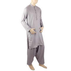 Men's Mashriq Slim Fit Embroided Shalwar Suit - Grey, Men, Shalwar Kameez, Chase Value, Chase Value