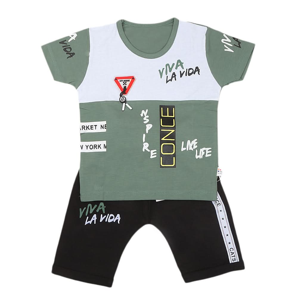 Boys Half Sleeves Short Suit - Green, Kids, Boys Sets And Suits, Chase Value, Chase Value