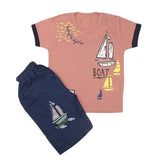Boys Half Sleeves Short Suit - Tea Pink, Kids, Boys Sets And Suits, Chase Value, Chase Value