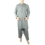 Men's Mashriq Slim Fit Embroided Shalwar Suit - Green, Men, Shalwar Kameez, Chase Value, Chase Value