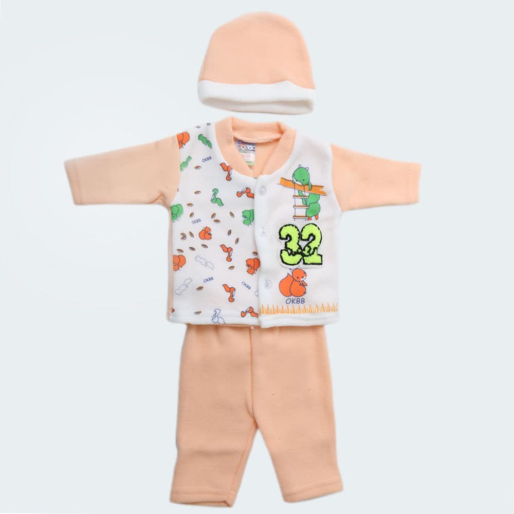 Newborn Boys Full Sleeves Polar Suit - Peach, Kids, NB Boys Sets And Suits, Chase Value, Chase Value