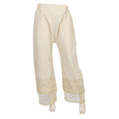 Women's Embroidered Bell Bottom Trouser - Beige, Women, Pants & Tights, Chase Value, Chase Value