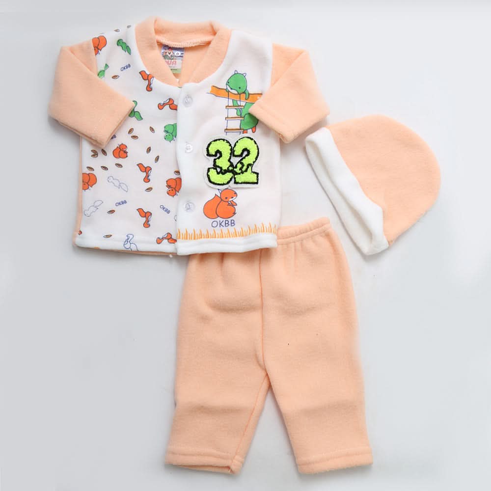Newborn Boys Full Sleeves Polar Suit - Peach, Kids, NB Boys Sets And Suits, Chase Value, Chase Value