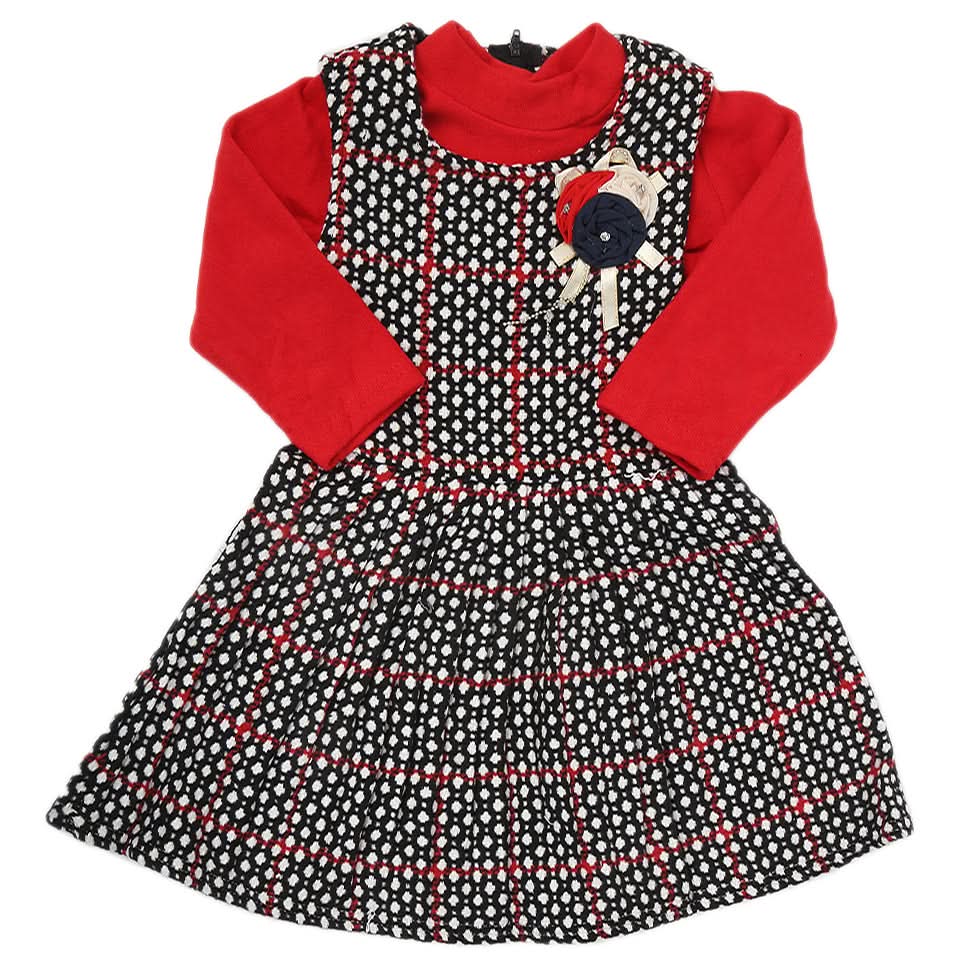 Girls 2Pc Frock - Red, Kids, Girls Frocks, Chase Value, Chase Value
