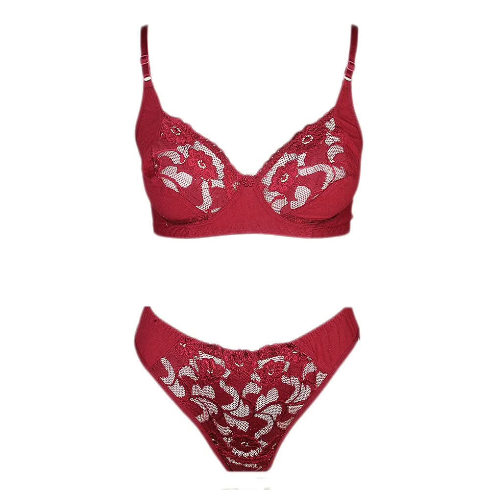 Women's Bra & Panty Set - Maroon, Women, Bra And Panty Sets, Chase Value, Chase Value