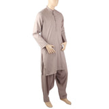 Men's Mashriq Slim Fit Embroided Shalwar Suit - Light Brown, Men, Shalwar Kameez, Chase Value, Chase Value