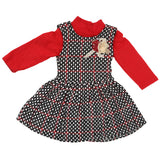Girls 2Pc Frock D087 - Red, Kids, Girls Frocks, Chase Value, Chase Value