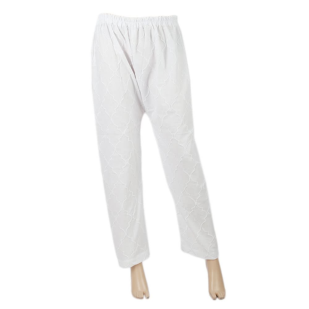 Women's Full Embroidered Trouser - White, Women, Pants & Tights, Chase Value, Chase Value
