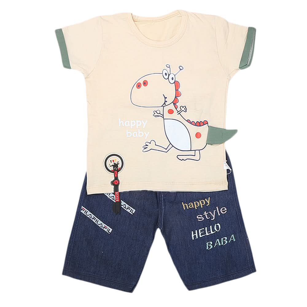 Boys Half Sleeves Short Suit - Fawn, Kids, Boys Sets And Suits, Chase Value, Chase Value