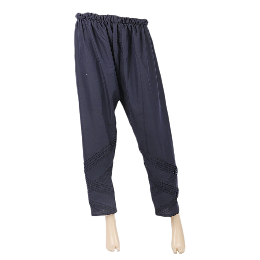 Women's Trouser With Moti - Navy Blue, Women, Pants & Tights, Chase Value, Chase Value