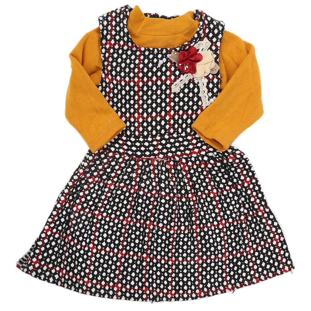 Girls 2Pc Frock - Mustard, Kids, Girls Frocks, Chase Value, Chase Value