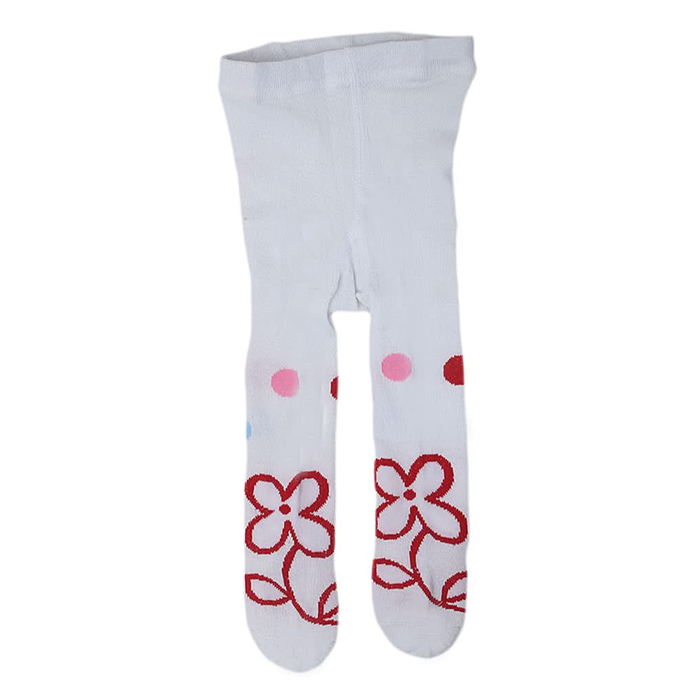 Newborn Girls Printed Leggings - White, Kids, NB Boys Shorts And Pants, Kids, NB Girls Shorts Skirts And Pants, Chase Value, Chase Value