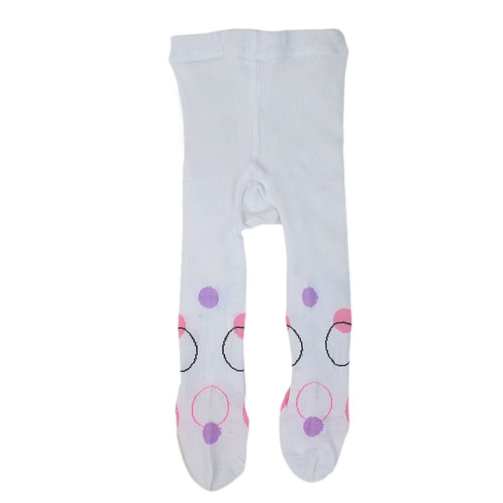 Newborn Girls Printed Leggings - White, Kids, NB Boys Shorts And Pants, Kids, NB Girls Shorts Skirts And Pants, Chase Value, Chase Value