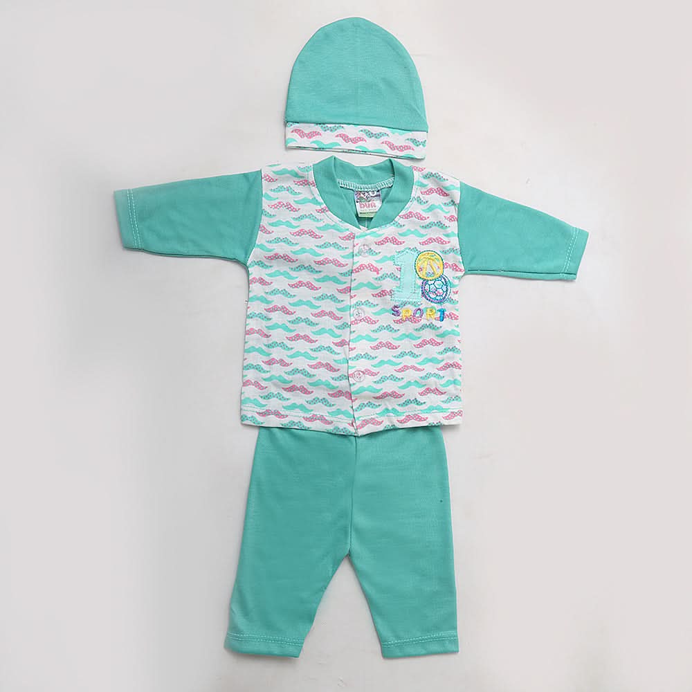 Newborn Boys Full Sleeves Suit - Steel Blue, Kids, NB Boys Sets And Suits, Chase Value, Chase Value
