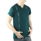 Men's Half Sleeves Round Neck T-Shirt - Green, Men, T-Shirts And Polos, Chase Value, Chase Value