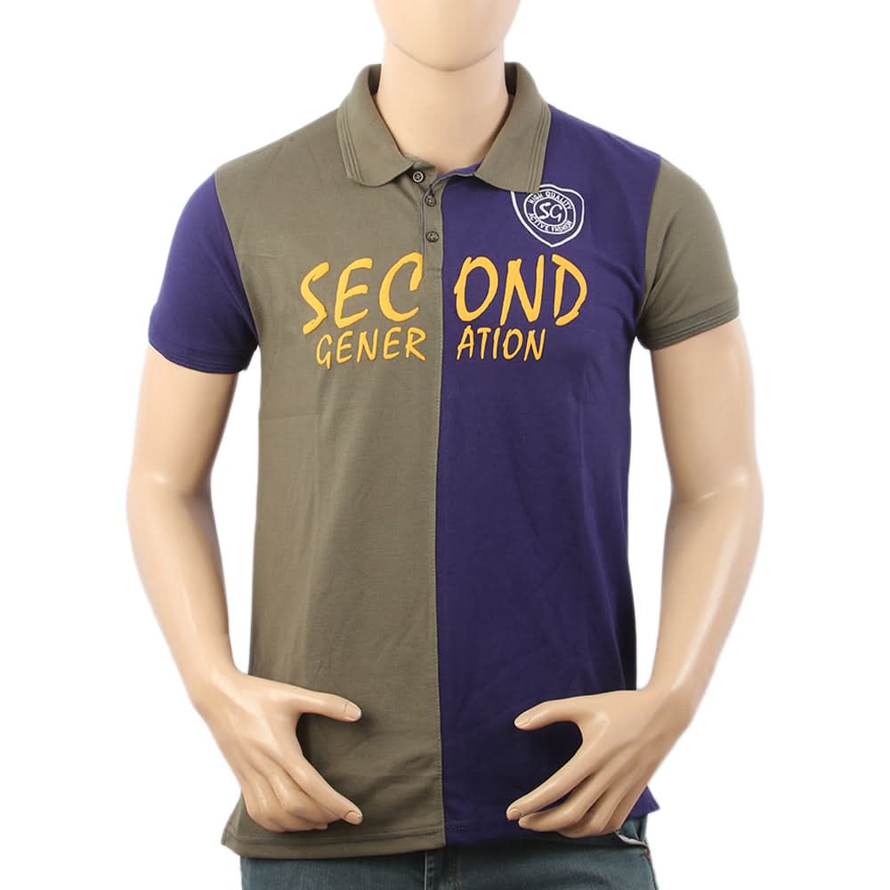 Men's Half Sleeves Polo T-Shirt - Olive, Men's T-Shirts & Polos, Chase Value, Chase Value