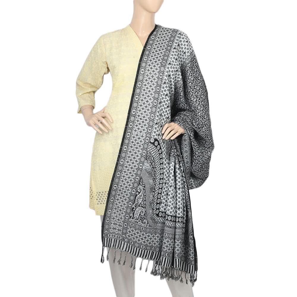 Women's Velvet Print  Peoar Shawl - Black, Women, Shawls And Scarves, Chase Value, Chase Value