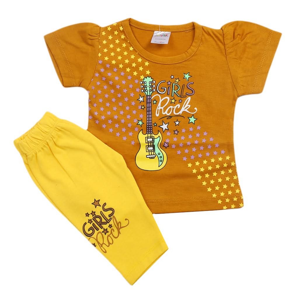 Newborn Girls Half Sleeves Suit - Yellow, Kids, Newborn Girls Sets And Suits, Chase Value, Chase Value