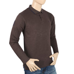 Men's Eminent Full Sleeves Polo T-Shirt - Coffee, Men's T-Shirts & Polos, Eminent, Chase Value