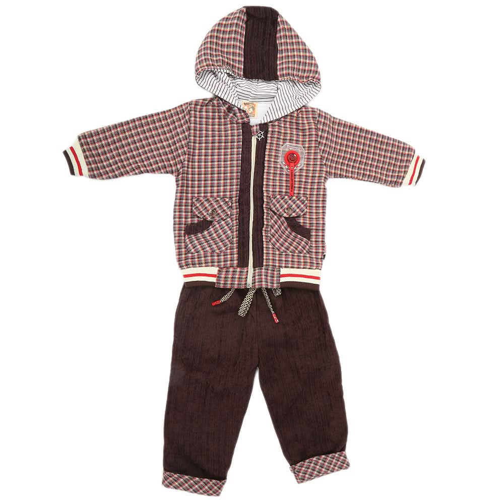Boys Full Sleeves 3 Piece Suit - Red, Kids, Boys Sets And Suits, Chase Value, Chase Value