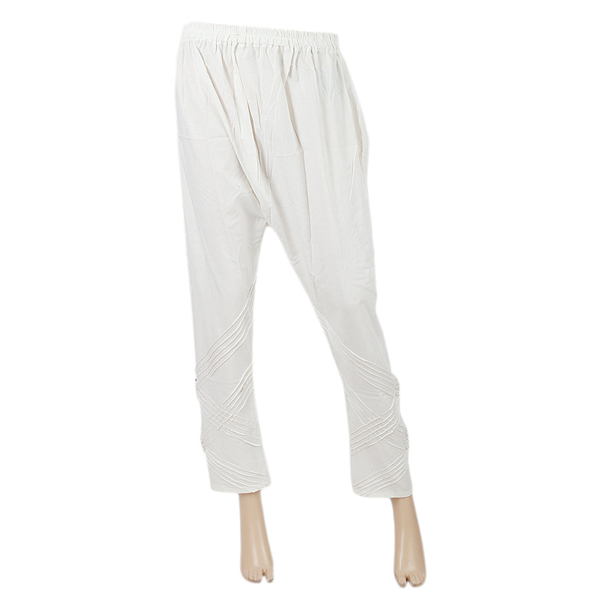 Women's Trouser With Moti - White, Women, Pants & Tights, Chase Value, Chase Value