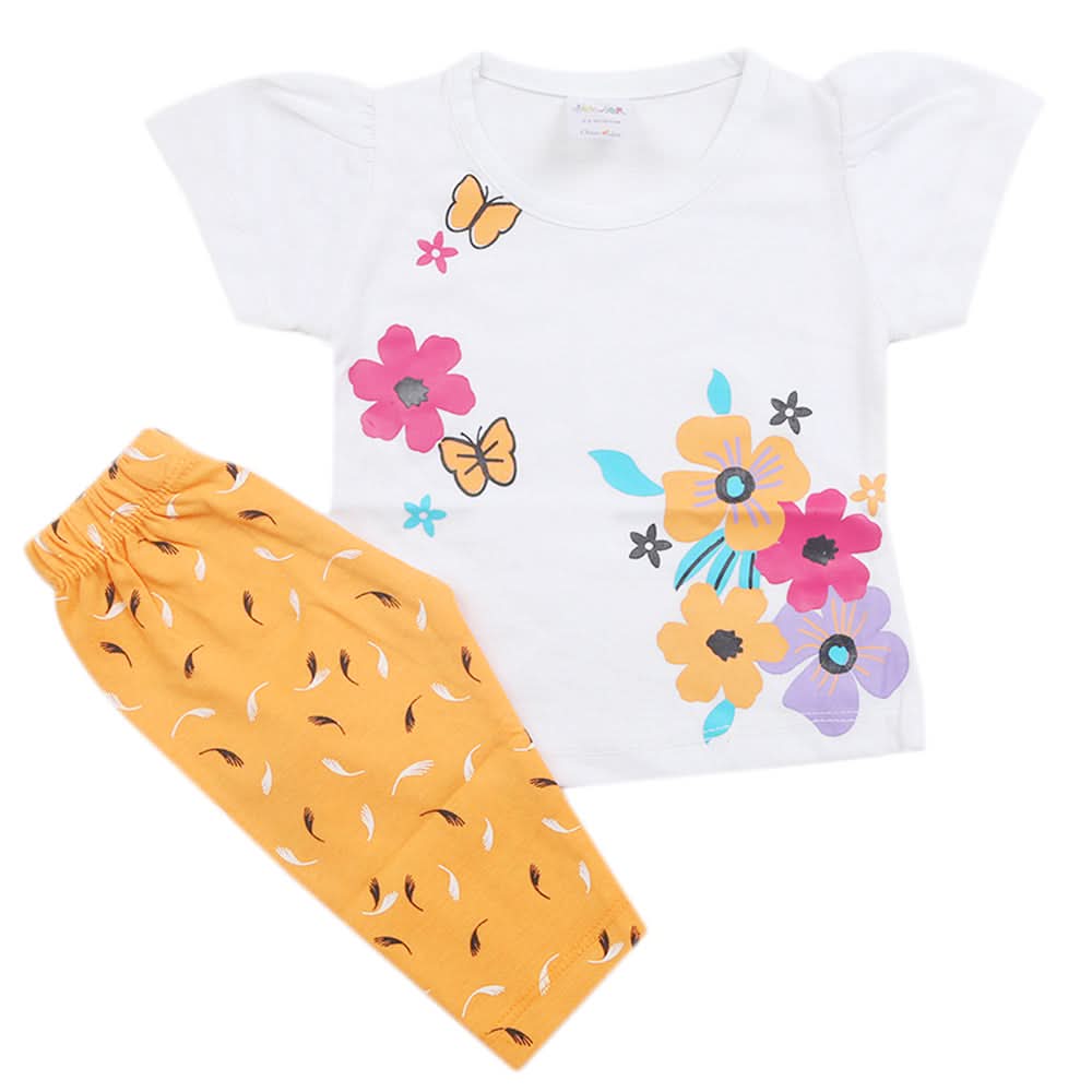 Newborn Girls Half Sleeves Suit - Peach, Kids, Newborn Girls Sets And Suits, Chase Value, Chase Value