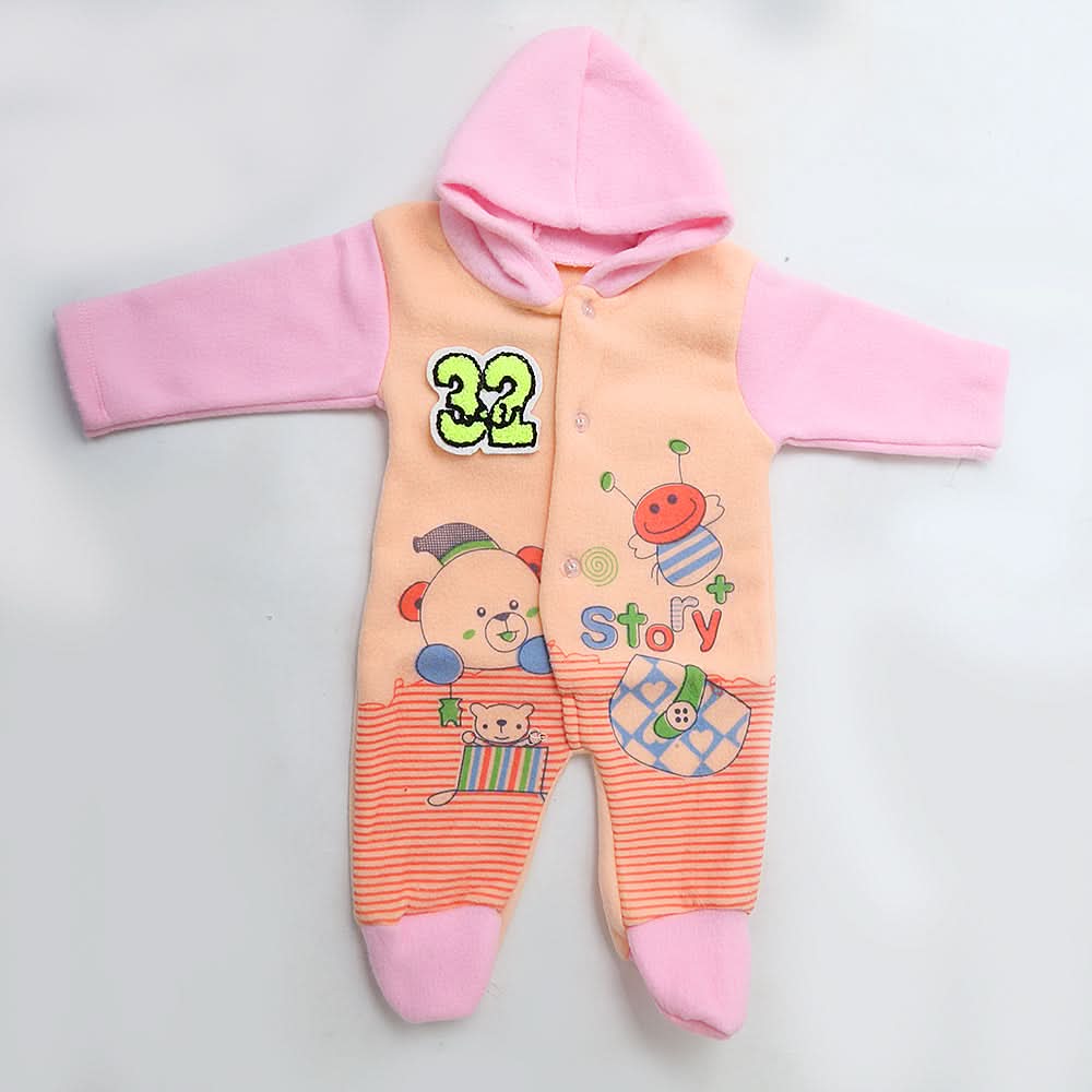 Newborn Boys Polar Romper - Peach, Kids, NB Boys Rompers, Kids, NB Girls Rompers, Chase Value, Chase Value
