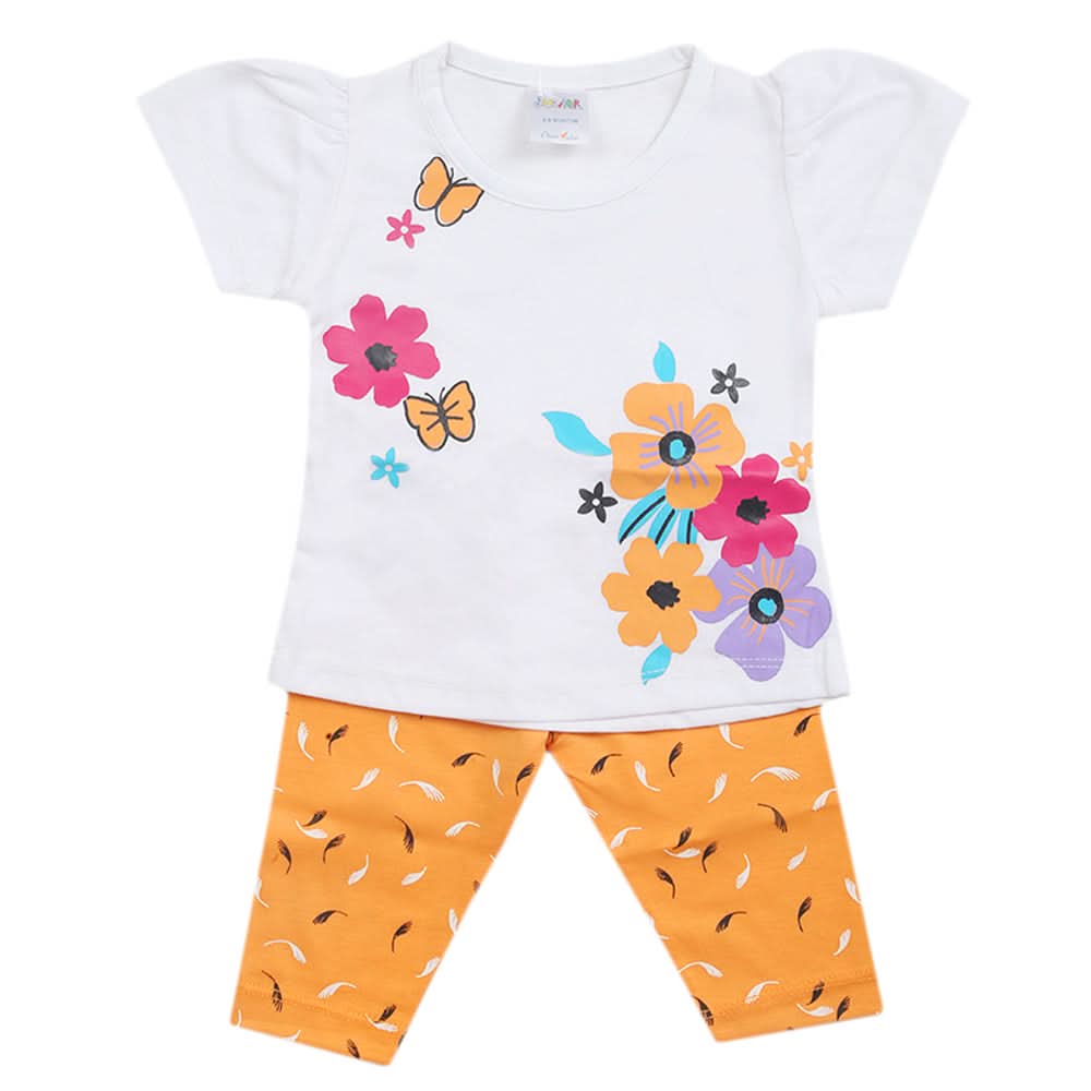 Newborn Girls Half Sleeves Suit - Peach, Kids, Newborn Girls Sets And Suits, Chase Value, Chase Value