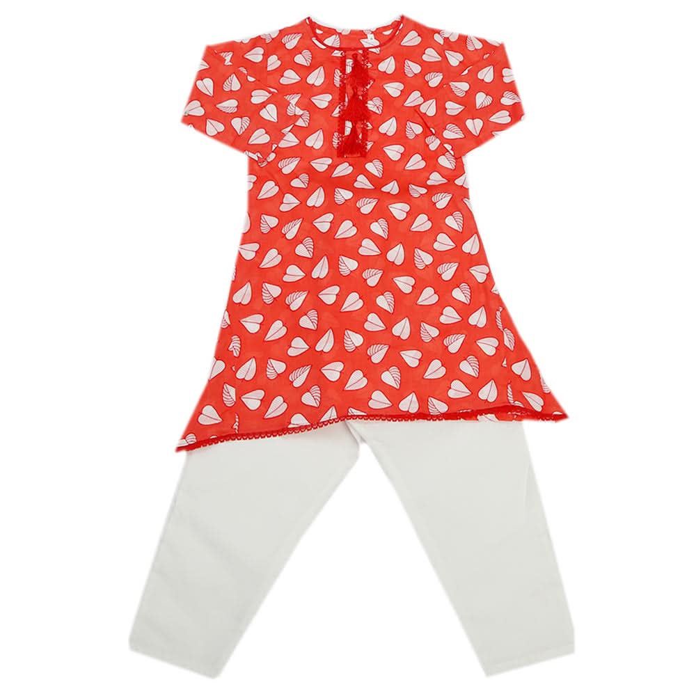 Girls Shalwar Suit - Peach, Kids, Girls Shalwar Kameez, Chase Value, Chase Value