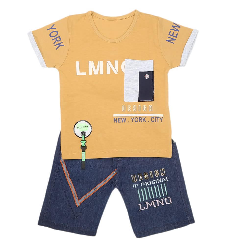 Boys Half Sleeves Short Suit - Fawn, Kids, Boys Sets And Suits, Chase Value, Chase Value