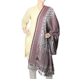 Women's Velvet Print  Peoar Shawl - Maroon, Women, Shawls And Scarves, Chase Value, Chase Value