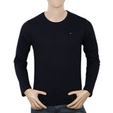 Men's Full Sleeves Logo T-Shirt - Navy Blue, Men, T-Shirts And Polos, Chase Value, Chase Value