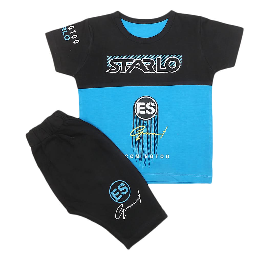 Boys Half Sleeves Short Suit 32882 - Blue, Kids, Boys Sets And Suits, Chase Value, Chase Value
