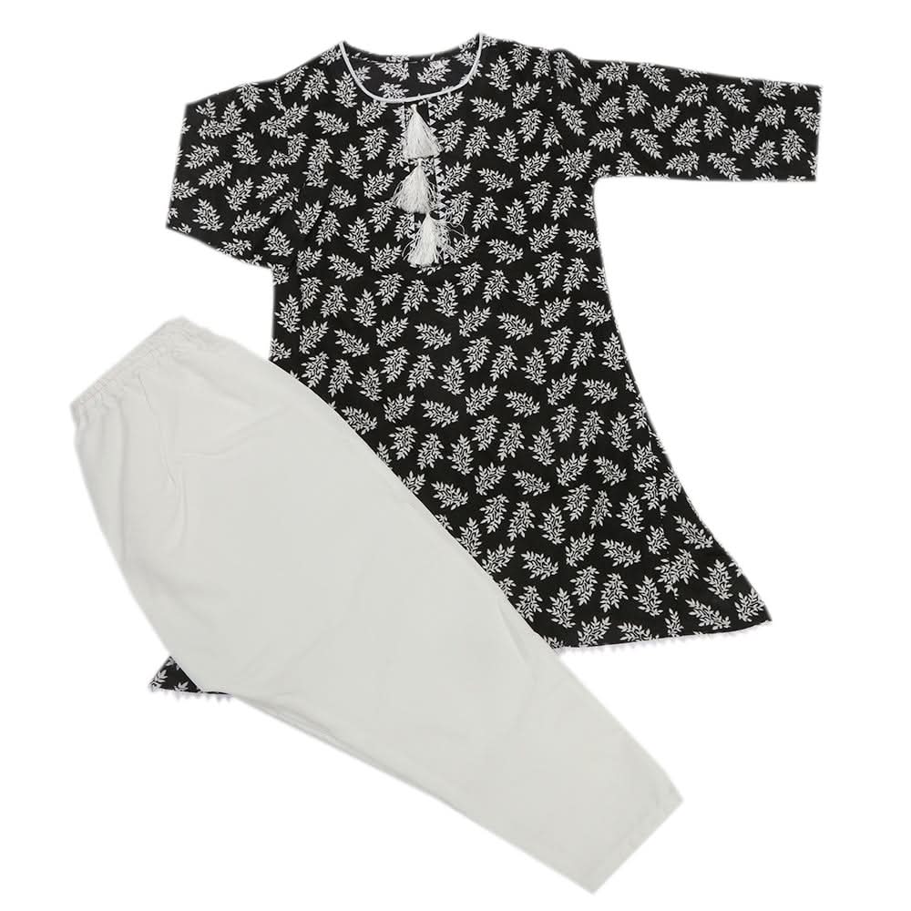 Girls Shalwar Suit - Black, Kids, Girls Shalwar Kameez, Chase Value, Chase Value