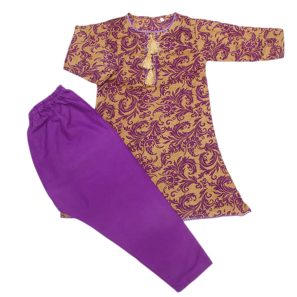 Girls Shalwar Suit - Purple, Kids, Girls Shalwar Kameez, Chase Value, Chase Value