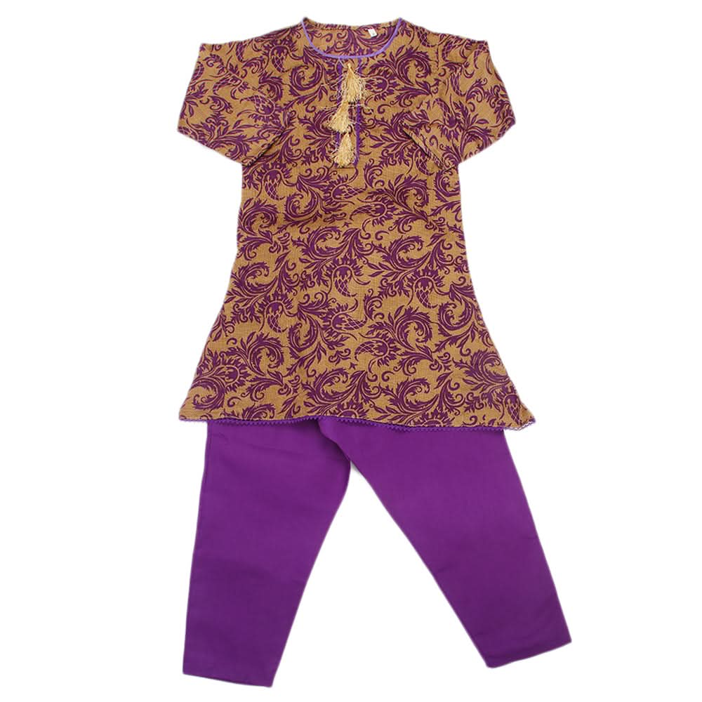 Girls Shalwar Suit - Purple, Kids, Girls Shalwar Kameez, Chase Value, Chase Value
