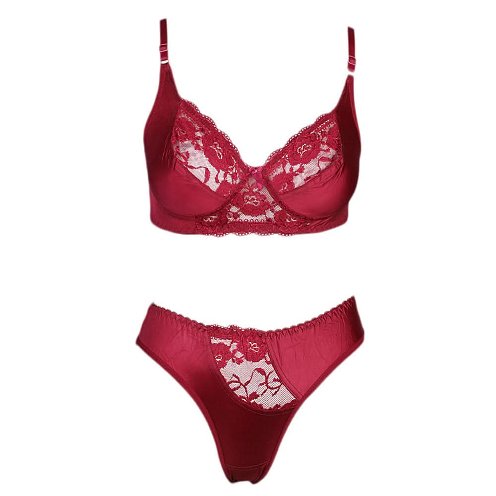 Women's Bra & Panty Set - Maroon, Women, Bra And Panty Sets, Chase Value, Chase Value