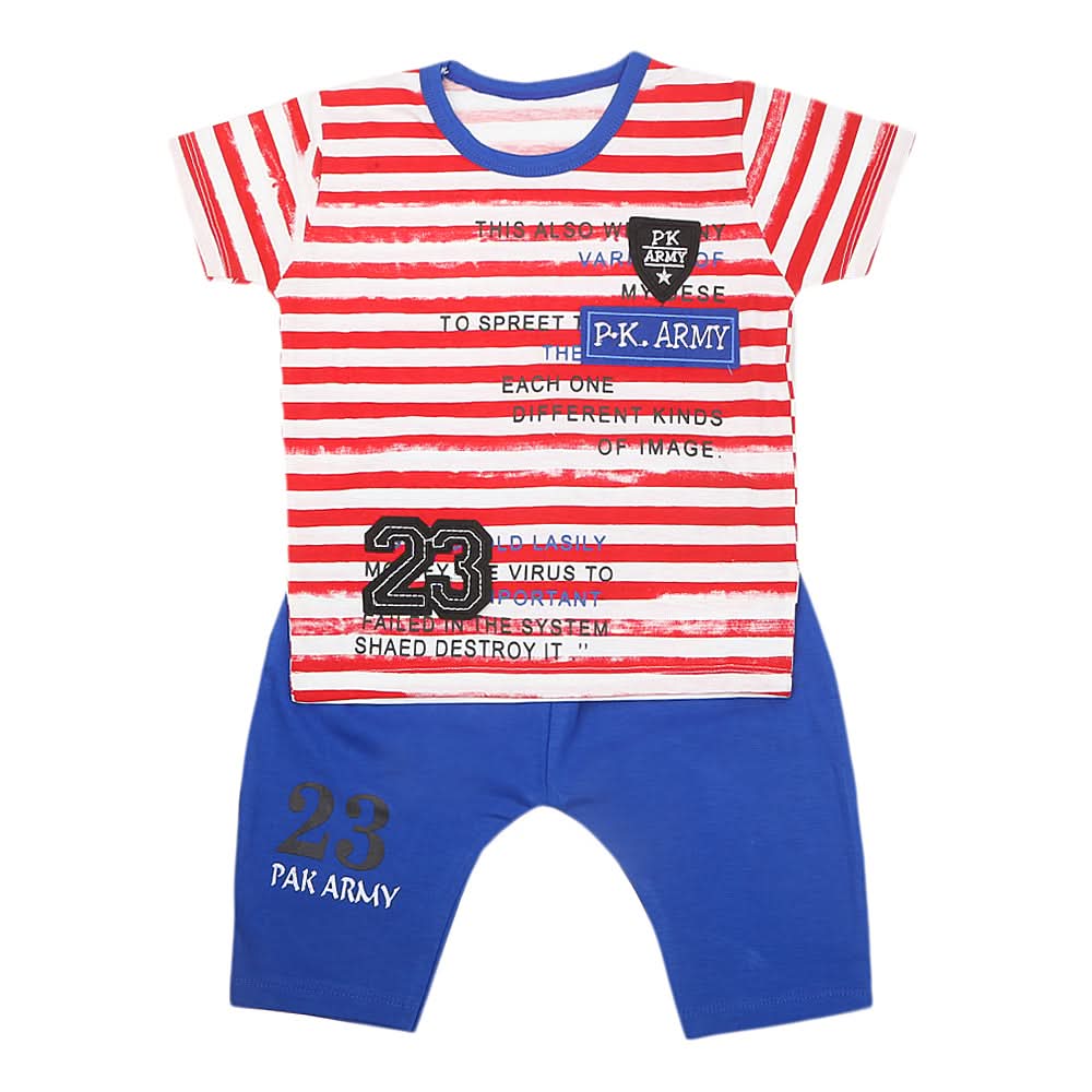 Boys Half Sleeves Short Suit 32880 - Blue, Kids, Boys Sets And Suits, Chase Value, Chase Value