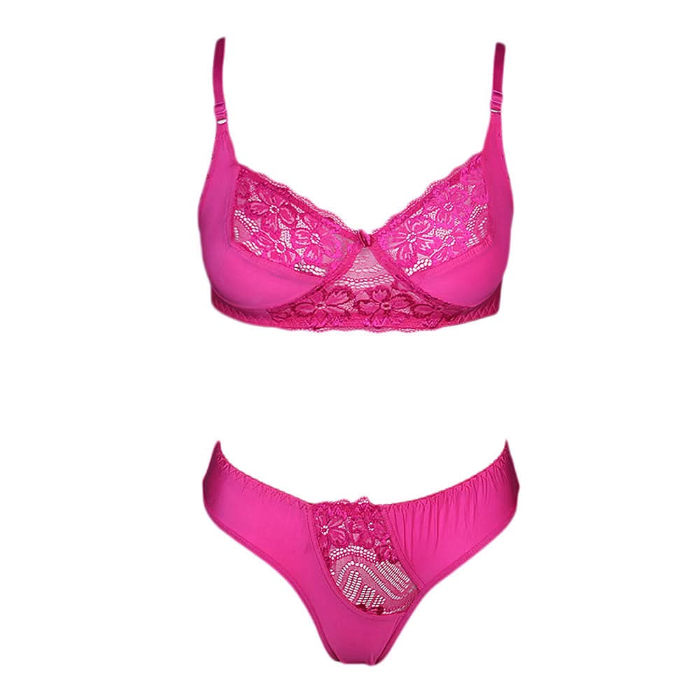 Women's Bra & Panty Set - Dark Pink, Women, Bra And Panty Sets, Chase Value, Chase Value