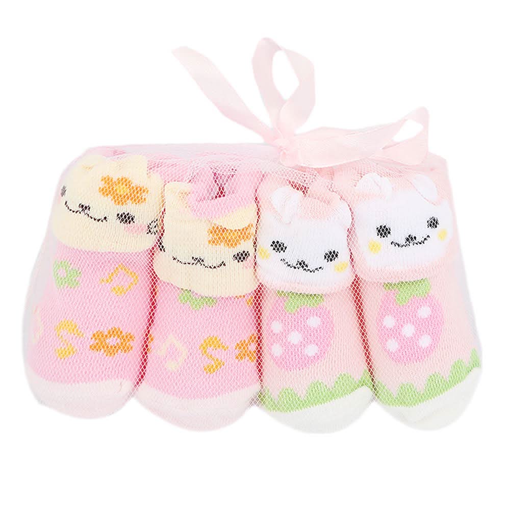 Newborn Booties 2 Pcs - Pink, Kids, NB Shoes And Socks, Chase Value, Chase Value