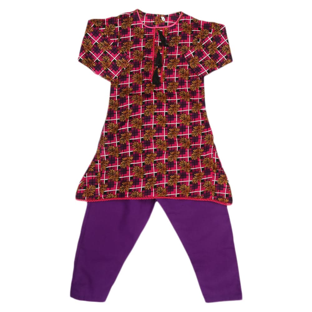Girls Shalwar Suit - Purple, Kids, Girls Shalwar Kameez, Chase Value, Chase Value