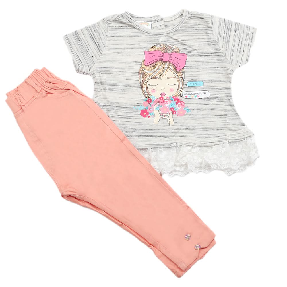 Girls Trouser Suit - Peach, Kids, Girls Sets And Suits, Chase Value, Chase Value