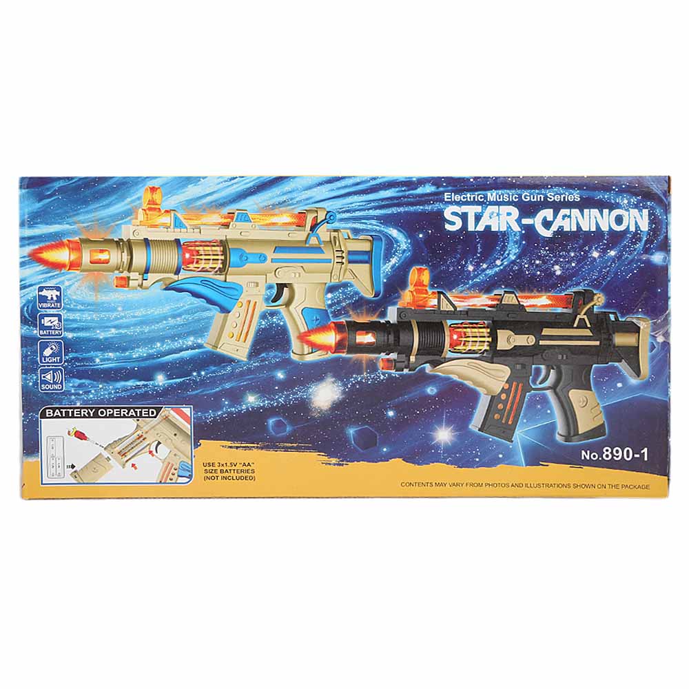 Lighting  & Sound Gun For Kid - Golden, Kids, Battery Operated Toys, Chase Value, Chase Value