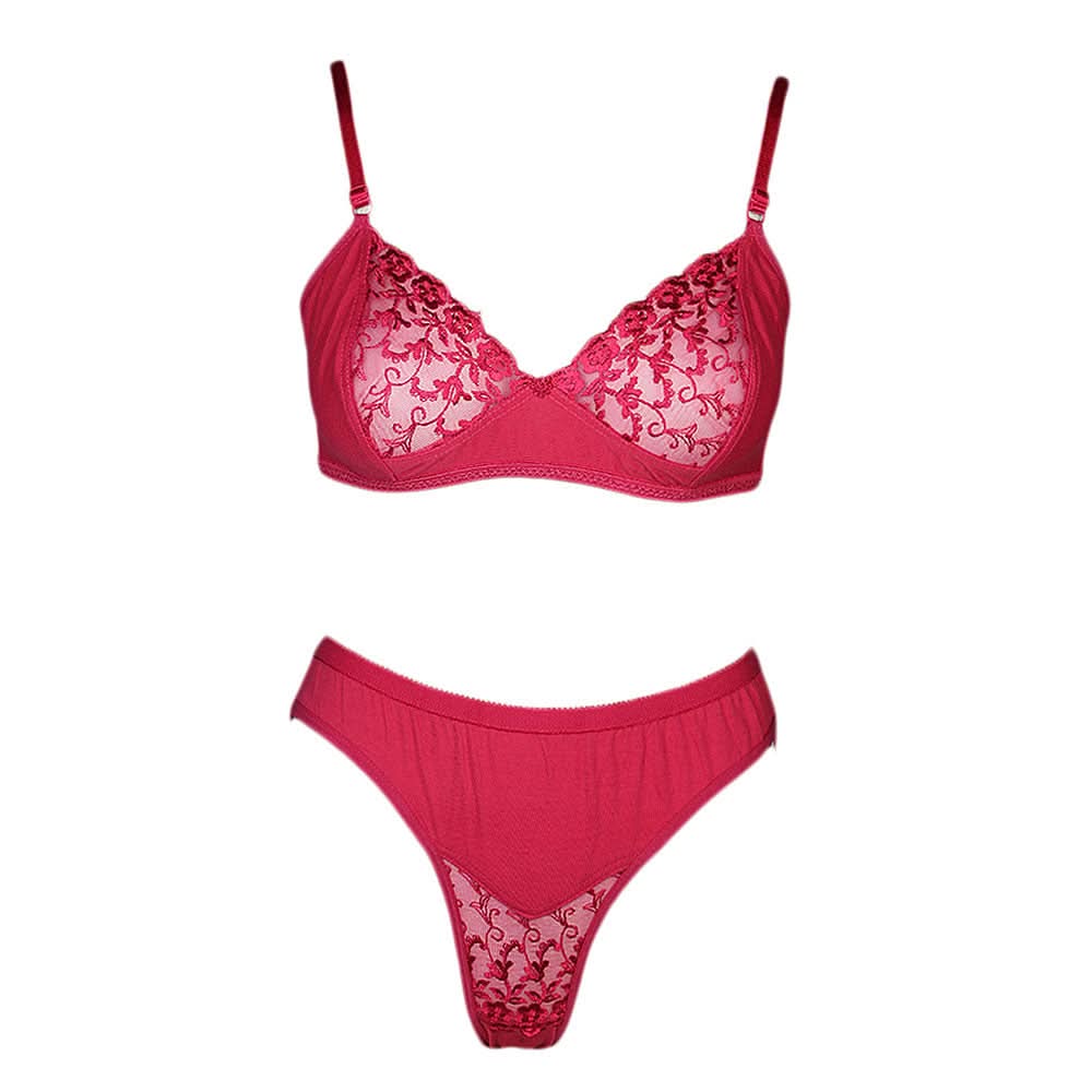 Women's Panty & Bra Set - Dark Pink, Women, Bra And Panty Sets, Chase Value, Chase Value