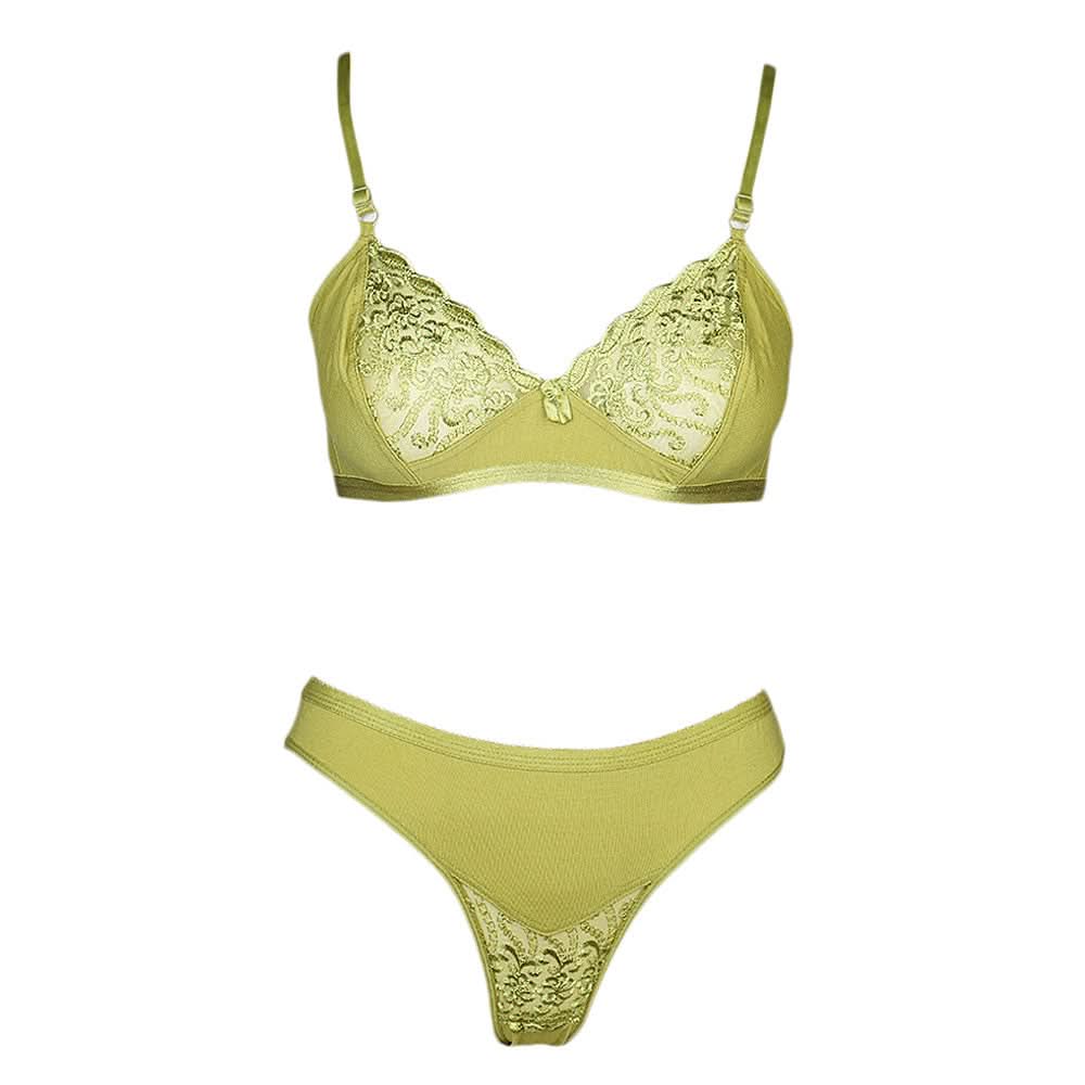 Women's Panty & Bra Set - Light Green, Women, Bra And Panty Sets, Chase Value, Chase Value
