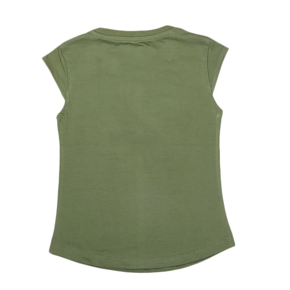 Girls Half Sleeves Printed T-Shirt 4712 16-24 - Dark Green, Kids, Girls T-Shirts, Chase Value, Chase Value